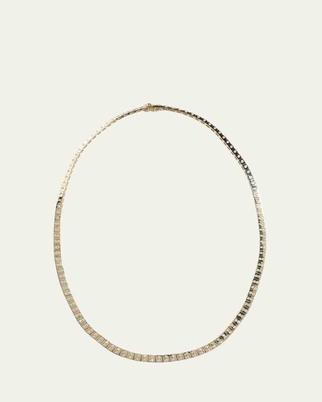LEGGO 14K Gold Double Diamond Tennis Necklace